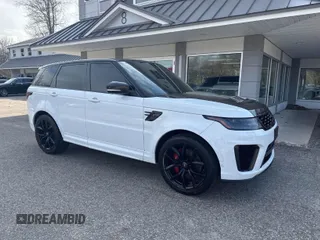 2018 Land Rover Range Rover Sport SVR with VIN SALWZ2SE7JA198973, listed as a IAAI auction lot 42021665 with 68,909 mi miles. Bid and sale history available at carsss.com. Image 1.