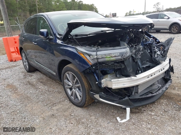 2023 Acura RDX w/Technology Package with VIN 5J8TC1H52PL008122, listed as a IAAI auction lot 41453614 with 12,071 mi miles. Bid and sale history available at carsss.com. Image 1.