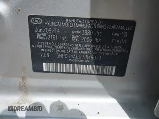 2015 Hyundai Elantra SE with VIN 5NPDH4AE9FH549073, listed as a IAAI auction lot 42113615 with 124,115 mi miles and . Bid and sale history available at DreamBid. Image 9.