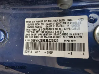 2003 Honda Element EX with VIN 5J6YH28583L022929, listed as a Copart auction lot 55410225 with 210,866 mi miles and Clean Title. Bid and sale history available at DreamBid. Image 13.