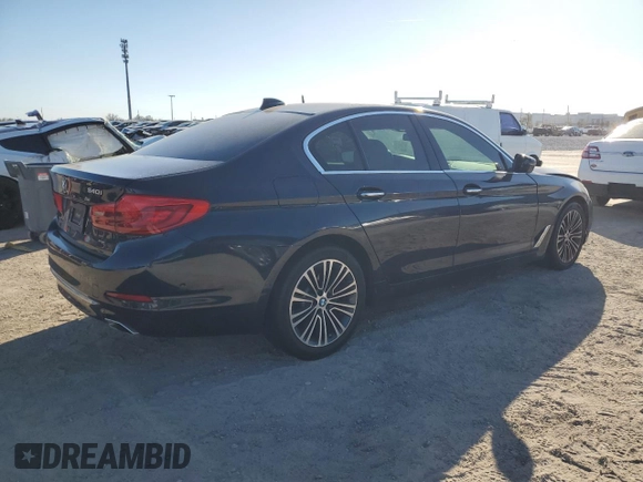 2018 BMW 5 Series 540i with VIN WBAJE5C50JWA92994, listed as a Copart auction lot 45681385 with 63,521 mi miles and Salvage Title. Bid and sale history available at carsss.com. Image 3.