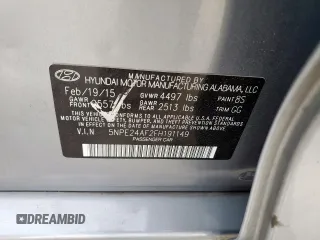 2015 Hyundai Sonata SE z VIN 5NPE24AF2FH191149, wystawiony jako Copart lot #56921245 z przebiegiem 210 177 mil mil oraz Szkoda całkowita • Salvage title. Historia ofert i sprzedaży dostępna na DreamBid. Obrazek 12.