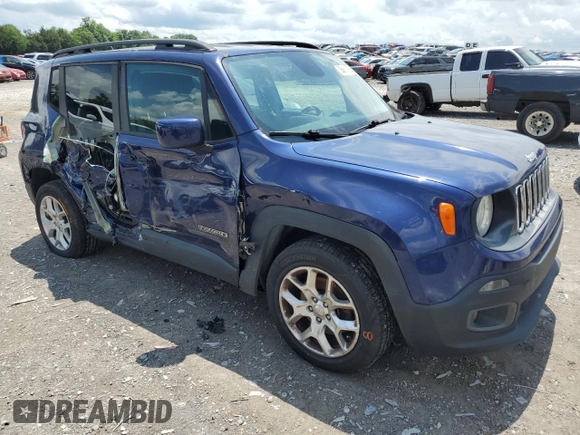 2017 Jeep Renegade Latitude with VIN ZACCJABB7HPE45338, listed as a Copart auction lot 56951665 with 168,286 mi miles and Salvage title. Bid and sale history available at DreamBid. Image 4.