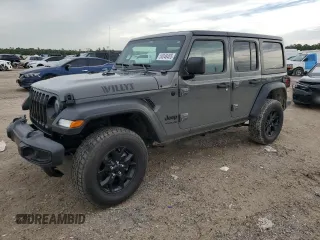2021 Jeep Wrangler Unlimited Willys with VIN 1C4HJXDM2MW584118, listed as a Copart auction lot 50048465 with 67,955 mi miles and Salvage Title. Bid and sale history available at DreamBid. Image 1.