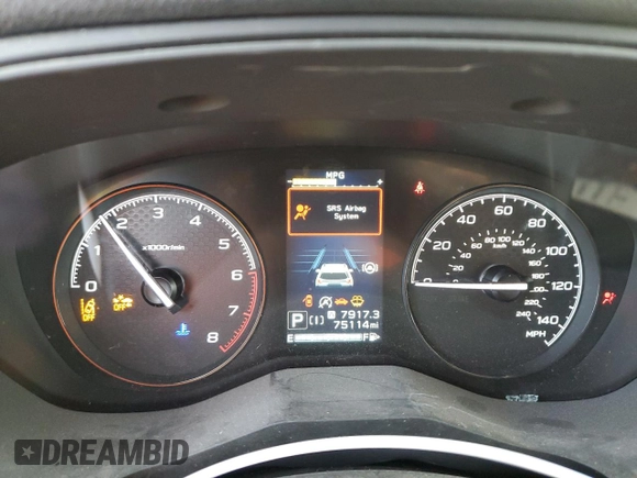 2021 Subaru Forester with VIN JF2SKADC8MH542694, listed as a Copart auction lot 77646874 with 75,114 mi miles and Salvage Title. Bid and sale history available at carsss.com. Image 9.