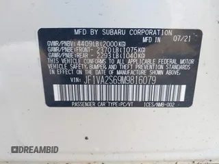 2021 Subaru WRX STI z VIN JF1VA2S69M9816079, wystawiony jako IAAI lot #42453417 z przebiegiem 19 481 mil mil oraz . Historia ofert i sprzedaży dostępna na DreamBid. Obrazek 9.