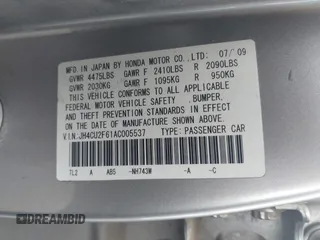 2010 Acura TSX z VIN JH4CU2F61AC005537, wystawiony jako IAAI lot #42241748 z przebiegiem 307 771 mil mil oraz . Historia ofert i sprzedaży dostępna na DreamBid. Obrazek 9.
