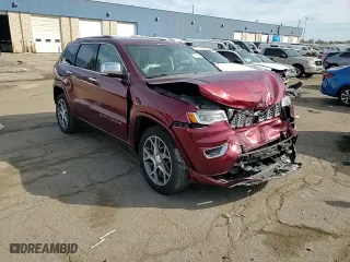 2021 Jeep Grand Cherokee Overland with VIN 1C4RJFCG4MC584875, listed as a Copart auction lot 76196554 with 38,029 mi miles and Non Repairable. Bid and sale history available at carsss.com. Image 12.