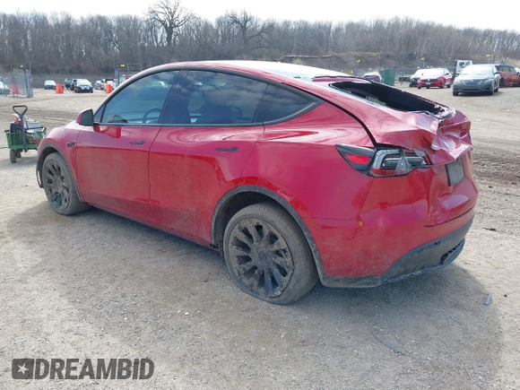 2023 Tesla Model Y Long Range with VIN 7SAYGDEE6PA157652, listed as a IAAI auction lot 41866777 with 22,584 mi miles. Bid and sale history available at carsss.com. Image 3.