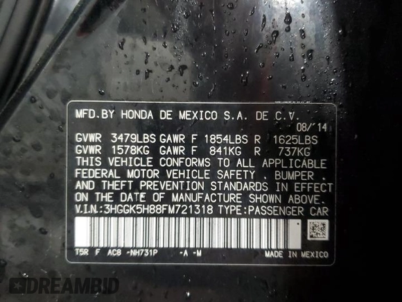 2015 Honda Fit EX-L z VIN 3HGGK5H88FM721318, wystawiony jako Copart lot #56717255 z przebiegiem 107 235 mil mil oraz Szkoda całkowita • Salvage title. Historia ofert i sprzedaży dostępna na DreamBid. Obrazek 13.