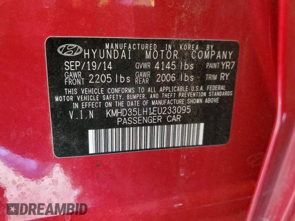 2014 Hyundai Elantra GT with VIN KMHD35LH1EU233095, listed as a Copart auction lot 75674894 with 152,024 mi miles and Salvage Title. Bid and sale history available at carsss.com. Image 14.