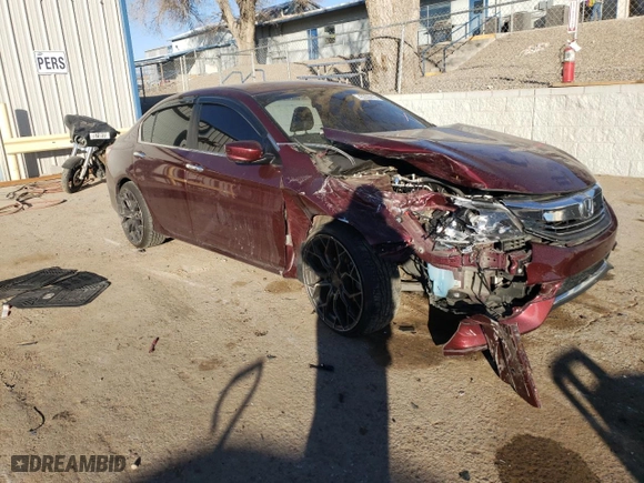 2016 Honda Accord Sedan LX with VIN 1HGCR2F34GA205584, listed as a Copart auction lot 43356215 with 47,643 mi miles and Salvage Title. Bid and sale history available at carsss.com. Image 4.
