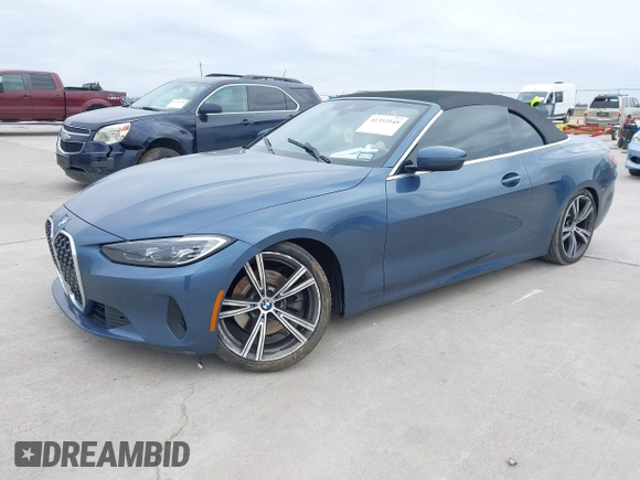 2023 BMW 4 Series 430i with VIN WBA23AT05PCL83537, listed as a IAAI auction lot 41352545 with 1 mi miles. Bid and sale history available at carsss.com. Image 17.
