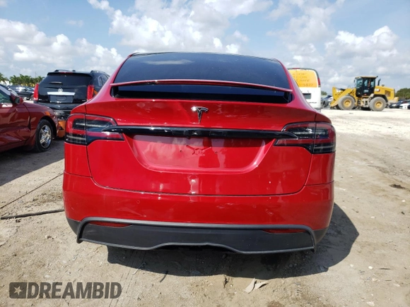 2023 Tesla Model X with VIN 7SAXCBE5XPF367136, listed as a Copart auction lot 45357254 with 13,036 mi miles and Salvage Title. Bid and sale history available at DreamBid. Image 6.