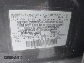 2014 Nissan Sentra S with VIN 3N1AB7AP8EL669973, listed as a IAAI auction lot 41463094 with 94,150 mi miles and . Bid and sale history available at DreamBid. Image 9.