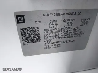 2020 Chevrolet Impala LT with VIN 1G11Z5S38LU112324, listed as a IAAI auction lot 41536853 with 104,027 mi miles. Bid and sale history available at carsss.com. Image 9.