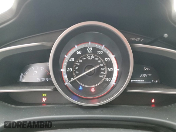 2015 Mazda 3 i Grand Touring z VIN JM1BM1W76F1239689, wystawiony jako Copart lot #55343985 z przebiegiem 14 789 mil mil oraz Szkoda całkowita • Salvage title. Historia ofert i sprzedaży dostępna na DreamBid. Obrazek 9.