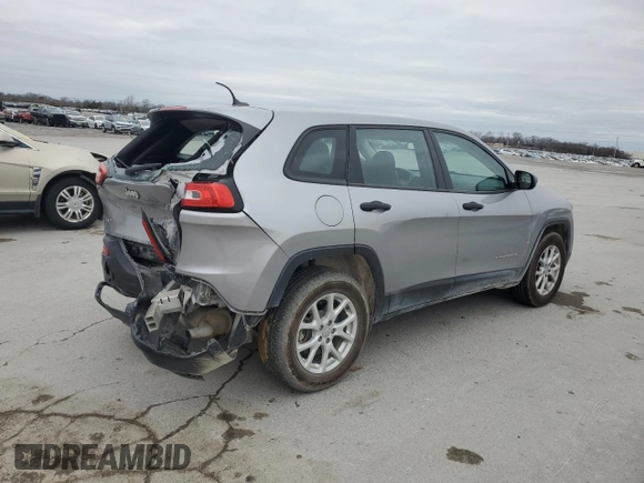 2017 Jeep Cherokee Sport with VIN 1C4PJMAS5HW632004, listed as a Copart auction lot 48033275 with 95,496 mi miles and Salvage Title. Bid and sale history available at carsss.com. Image 3.
