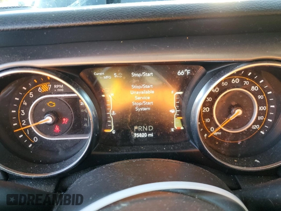 2021 Jeep Wrangler Sport S with VIN 1C4GJXAN4MW697450, listed as a Copart auction lot 81024914 with 75,820 mi miles and Salvage Title. Bid and sale history available at DreamBid. Image 9.