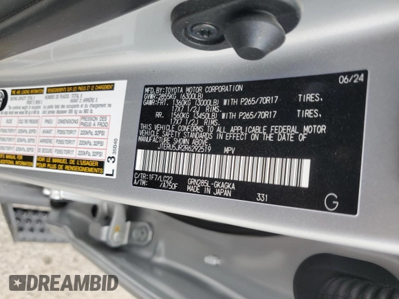 2024 Toyota 4Runner TRD Off Road with VIN JTERU5JR2R6292519, listed as a Copart auction lot 50622265 with 3,365 mi miles and Salvage title. Bid and sale history available at DreamBid. Image 15.