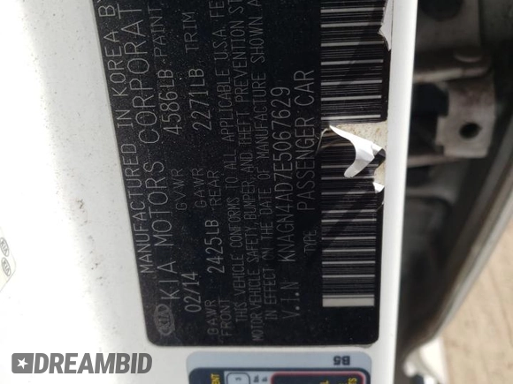 2014 Kia Optima Hybrid EX with VIN KNAGN4AD7E5067629, listed as a Copart auction lot 55553514 with 157,075 mi miles and Salvage Title. Bid and sale history available at carsss.com. Image 12.