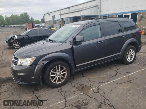 2015 Dodge Journey SXT with VIN 3C4PDDBG1FT725882, listed as a Copart auction lot 55903755 with 111,941 mi miles and Salvage title. Bid and sale history available at DreamBid. Image 1.