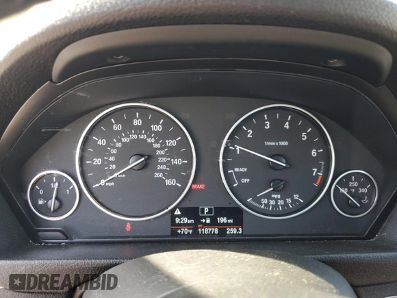 2014 BMW 3 Series 320i xDrive with VIN WBA3C3C59EP662622, listed as a Copart auction lot 55092495 with 118,778 mi miles and Non repairable. Bid and sale history available at DreamBid. Image 9.