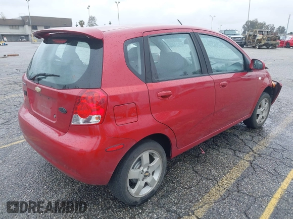 2006 Chevrolet Aveo LT with VIN KL1TG66676B549500, listed as a IAAI auction lot 41802744 with 58,777 mi miles and . Bid and sale history available at DreamBid. Image 4.
