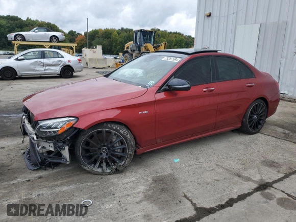 2019 Mercedes-Benz C 43 AMG with VIN 55SWF6EB4KU314307, listed as a Copart auction lot 73287564 with Not provided miles and Salvage title. Bid and sale history available at DreamBid. Image 1.