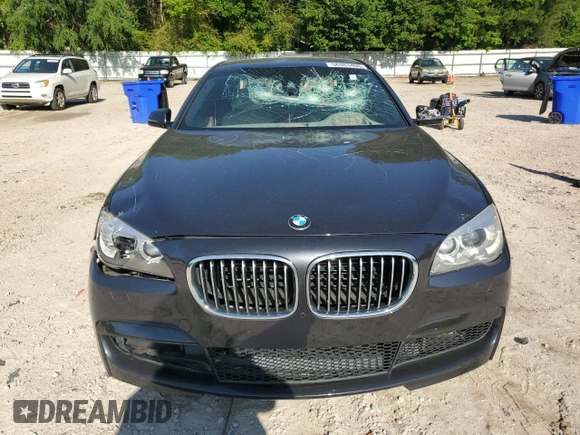 2013 BMW 7 Series 750Li xDrive with VIN WBAYF8C57DD140694, listed as a Copart auction lot 56983435 with 113,444 mi miles and Salvage title. Bid and sale history available at DreamBid. Image 5.