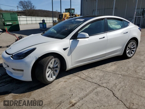 2022 Tesla Model 3 Long Range with VIN 5YJ3E1EB2NF359955, listed as a Copart auction lot 49778615 with Not Provided miles and Salvage Title. Bid and sale history available at DreamBid. Image 1.