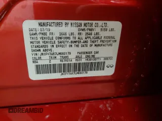 2020 Infiniti Q50 Red Sport 400 with VIN JN1FV7AR7LM660179, listed as a Copart auction lot 89016435 with 33,500 mi miles and Salvage Title. Bid and sale history available at carsss.com. Image 12.