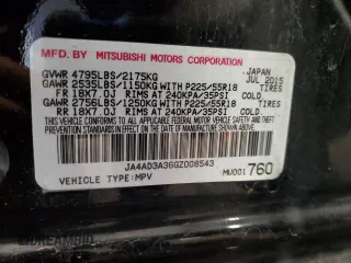 2016 Mitsubishi Outlander SE with VIN JA4AD3A36GZ008543, listed as a Copart auction lot 64110315 with 190,865 mi miles and Salvage title. Bid and sale history available at DreamBid. Image 13.