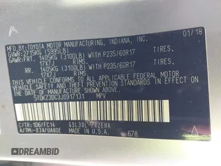2018 Toyota Sienna LE Auto Access Seat with VIN 5TDKZ3DC3JS917131, listed as a IAAI auction lot 42250342 with 174,159 mi miles and . Bid and sale history available at DreamBid. Image 9.