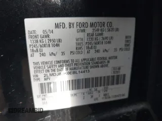 2014 Lincoln MKX z VIN 2LMDJ8JK0EBL14413, wystawiony jako IAAI lot #42181746 z przebiegiem 175 302 mil mil oraz . Historia ofert i sprzedaży dostępna na DreamBid. Obrazek 9.