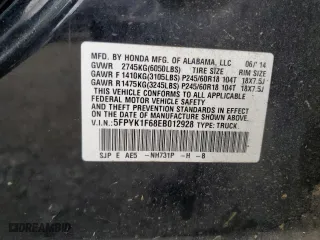 2014 Honda Ridgeline SE with VIN 5FPYK1F68EB012928, listed as a Copart auction lot 48702365 with 124,359 mi miles and Salvage Title. Bid and sale history available at carsss.com. Image 12.