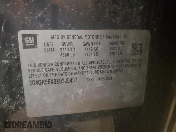 2014 Buick Regal with VIN 2G4GK5EX3E9325407, listed as a Copart auction lot 51769065 with 168,330 mi miles and Salvage title. Bid and sale history available at DreamBid. Image 13.