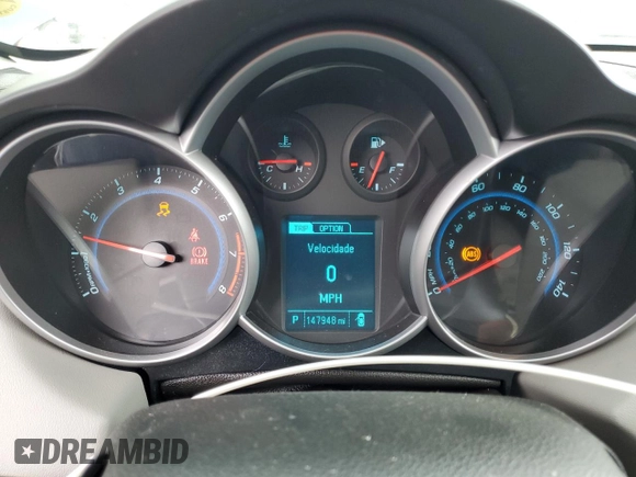 2013 Chevrolet Cruze 1LT with VIN 1G1PC5SBXD7203047, listed as a Copart auction lot 52598515 with 147,948 mi miles and Salvage Title. Bid and sale history available at carsss.com. Image 9.