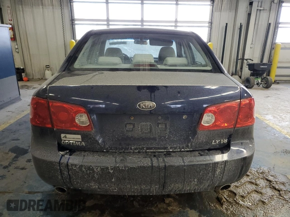2007 Kia Optima EX with VIN KNAGE124275159540, listed as a Copart auction lot 46324655 with 184,036 mi miles and Salvage Title. Bid and sale history available at carsss.com. Image 6.
