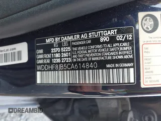 2012 Mercedes-Benz E 350 Luxury with VIN WDDHF8JB5CA614840, listed as a IAAI auction lot 42399909 with 143,298 mi miles and . Bid and sale history available at DreamBid. Image 9.