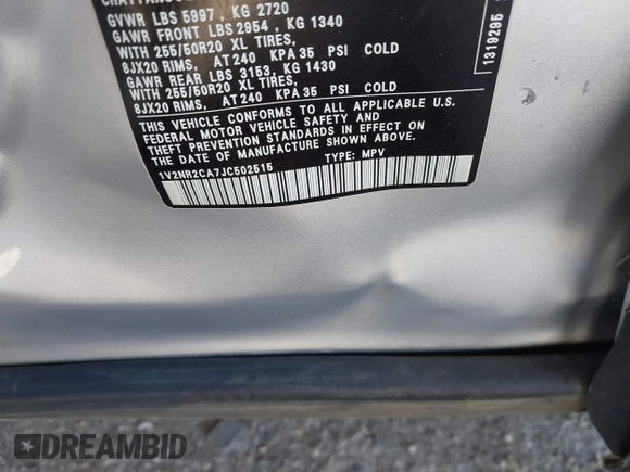 2018 Volkswagen Atlas SEL Premium с VIN 1V2NR2CA7JC502515, выставлен на аукционе IAAI как лот 41780056 с пробегом 146 018 миль миль и . История ставок и продаж доступна на DreamBid. Изображение 9.