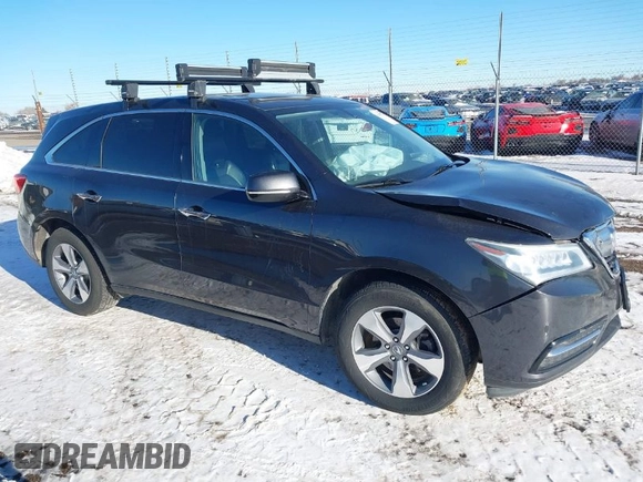2016 Acura MDX with VIN 5FRYD4H27GB043605, listed as a IAAI auction lot 41402737 with 129,259 mi miles. Bid and sale history available at carsss.com. Image 1.