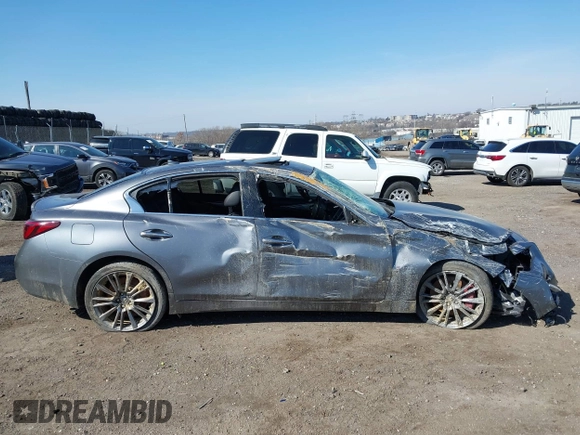 2018 Infiniti Q50 RED SPORT 400 with VIN JN1FV7AR7JM481248, listed as a IAAI auction lot 41645010 with 88,097 mi miles. Bid and sale history available at carsss.com. Image 14.