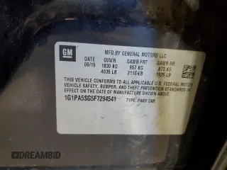 2015 Chevrolet Cruze LS z VIN 1G1PA5SG5F7294541, wystawiony jako Copart lot #53857035 z przebiegiem 118 263 mil mil oraz Szkoda całkowita • Salvage title. Historia ofert i sprzedaży dostępna na DreamBid. Obrazek 12.