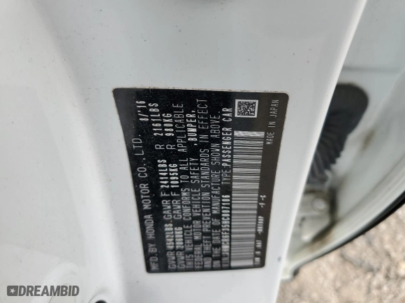 2017 Honda Accord Hybrid with VIN JHMCR6F35HC007106, listed as a Copart auction lot 50763055 with 125,260 mi miles and Salvage Title. Bid and sale history available at carsss.com. Image 12.