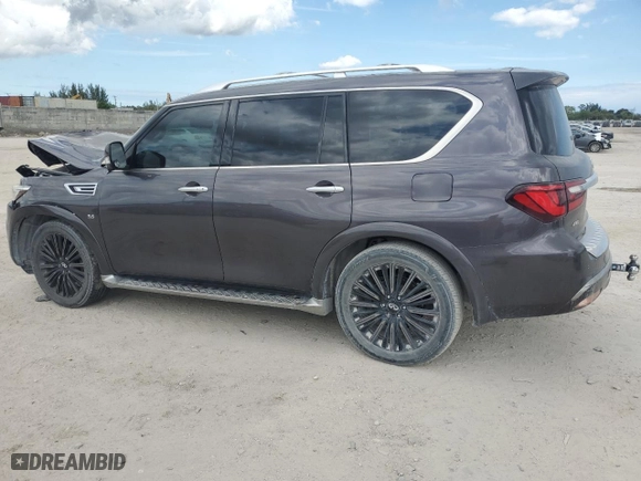 2020 Infiniti QX80 LUXE with VIN JN8AZ2NEXL9256063, listed as a Copart auction lot 46661605 with 55,126 mi miles and Non Repairable. Bid and sale history available at carsss.com. Image 2.