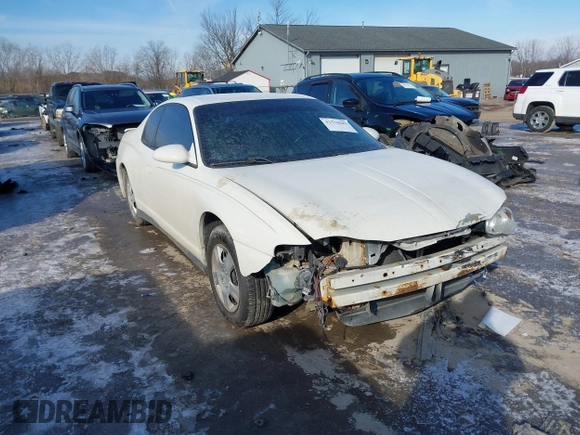 2005 Chevrolet Monte Carlo LS with VIN 2G1WW12E959168541, listed as a IAAI auction lot 41578685 with 164,977 mi miles. Bid and sale history available at carsss.com. Image 1.