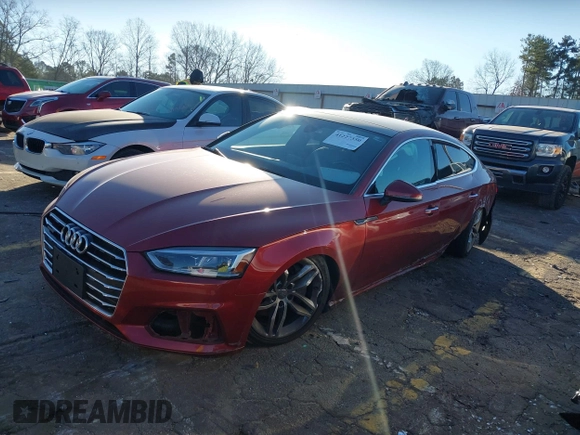 2019 Audi A5 Sportback Premium with VIN WAUANCF57KA054688, listed as a IAAI auction lot 41227350 with 1 mi miles. Bid and sale history available at carsss.com. Image 16.