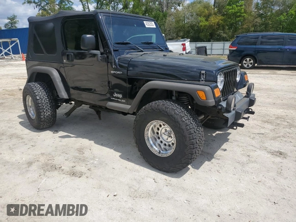 2006 Jeep Wrangler Sport with VIN 1J4FA49S36P704481, listed as a Copart auction lot 48362505 with 122,600 mi miles and Salvage Title. Bid and sale history available at carsss.com. Image 4.