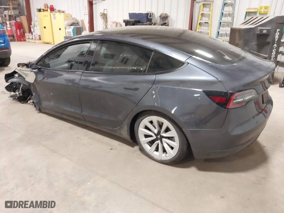 2022 Tesla Model 3 Long Range with VIN 5YJ3E1EB5NF155330, listed as a IAAI auction lot 41713521 with NaN miles. Bid and sale history available at carsss.com. Image 3.